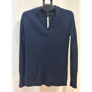NWT WHBM Officer Blue Mixed Rib Tunic Sweater Women's size S